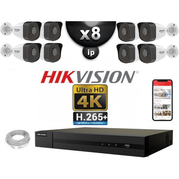 Kit Vid O Surveillance Pro Ip Hikvision X Cam Ras Poe Tubes Ir M