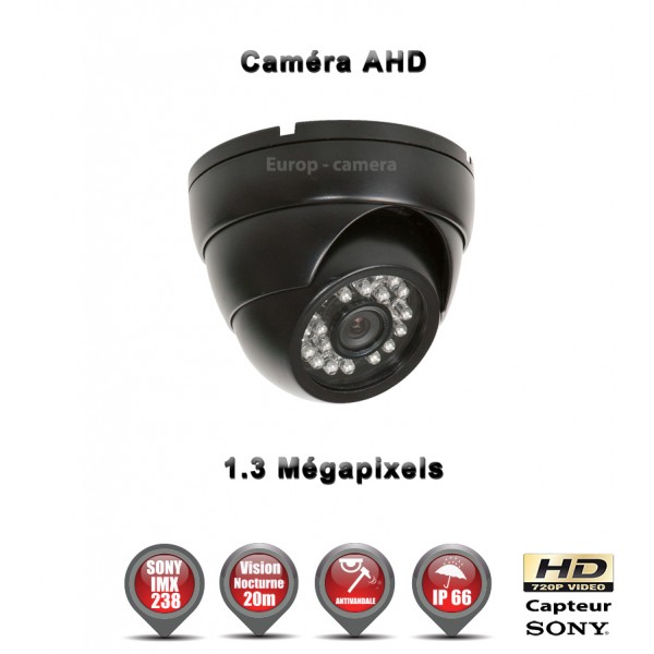 Mini Dôme AHD Anti-vandal HD 720P Capteur 1/3 SONY IMX238 IR 20m étanche réf: EC-AHDD20 - caméra de vidéo surveillance