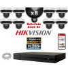 Kit Vidéo Surveillance PRO IP HIKVISION : 8x Caméras POE Dômes motorisée IR 20M 4 MP + Enregistreur NVR 8 canaux H265+ 2000Go