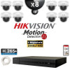 Kit Vidéo Surveillance PRO IP HIKVISION : 8x Caméras POE Dômes IR 30M 4 MP Détection 2.0 + Enregistreur NVR 8 canaux 2000 Go