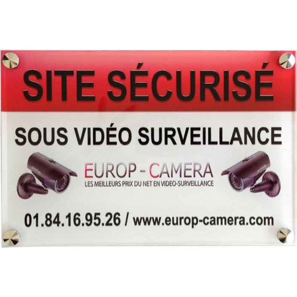 Panneau Alarme Espace sous vidéo Surveillance 300x200mm en PVC 3mm :  : Bricolage