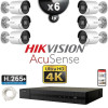 Kit Vidéo Surveillance PRO IP HIKVISION : 6x Caméras POE Tubes IR 40M UHD 4K AcuSense + Enregistreur NVR 8 canaux 2000 Go