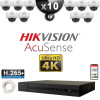 Kit Vidéo Surveillance PRO IP HIKVISION : 10x Caméras POE Dômes IR 30M UHD 4K + Enregistreur NVR 16 canaux H265+ 3000 Go