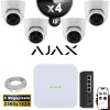 Kit Vidéo Surveillance PRO IP AJAX : 4x Caméras POE Dômes IR 35M 5 MP + Enregistreur NVR 8 canaux H265+ 1000 Go