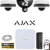 Kit Vidéo Surveillance PRO IP AJAX : 2x Caméras POE Dômes IR 35M 5 MP + Enregistreur NVR 8 canaux H265+ 1000 Go