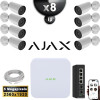 Kit Vidéo Surveillance PRO IP AJAX : 8x Caméras POE Tubes IR 35M 5 MP + Enregistreur NVR 8 canaux H265+ 1000 Go