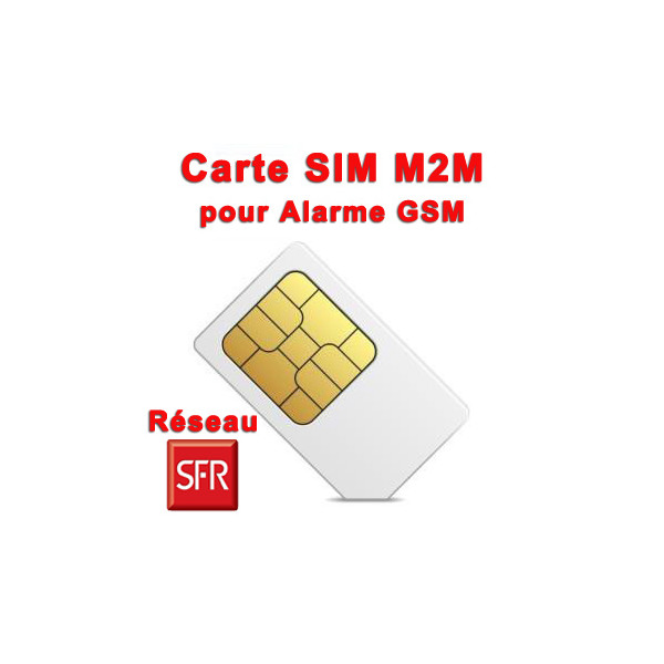 Carte SIM M2M pour alarme GSM sans engagement 40 min ou 100 SMS ou